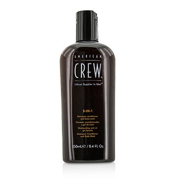 AMERICAN CREW Men 3-IN-1 Shampoo, Conditioner & Body Wash Size: 250ml/8.4oz