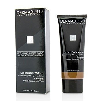 DERMABLEND Leg and Body Make Up Buildable Liquid Body Foundation Sunscreen Broad Spectrum SPF 25 Size: 100ml/3.4oz