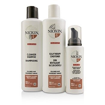 NIOXIN 3D Care System Kit 4 - For Colored Hair, Progressed Thinning, Balanced Moisture Size: 3pcs