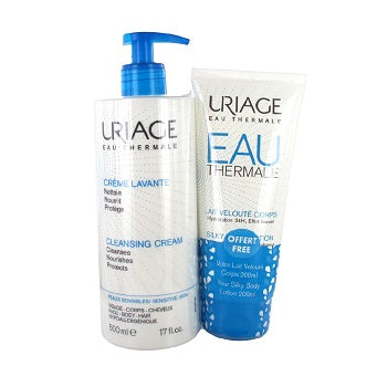 Uriage Cleansing Cream 500ml + Free Silky Body Lotion 200ml