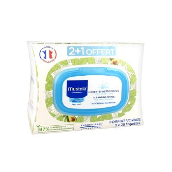 Mustela Normal Skin Cleansing Wipes Travel Size 6x25 Wipes